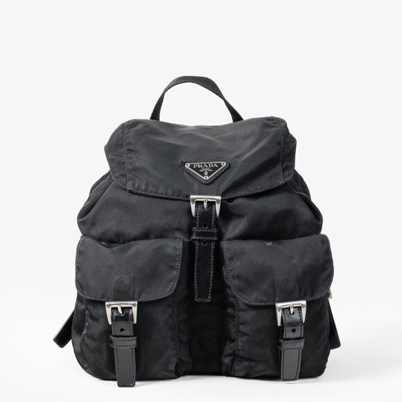 Prada Saffiano-Trimmed Tessuto Backpack - Picture 2 of 16